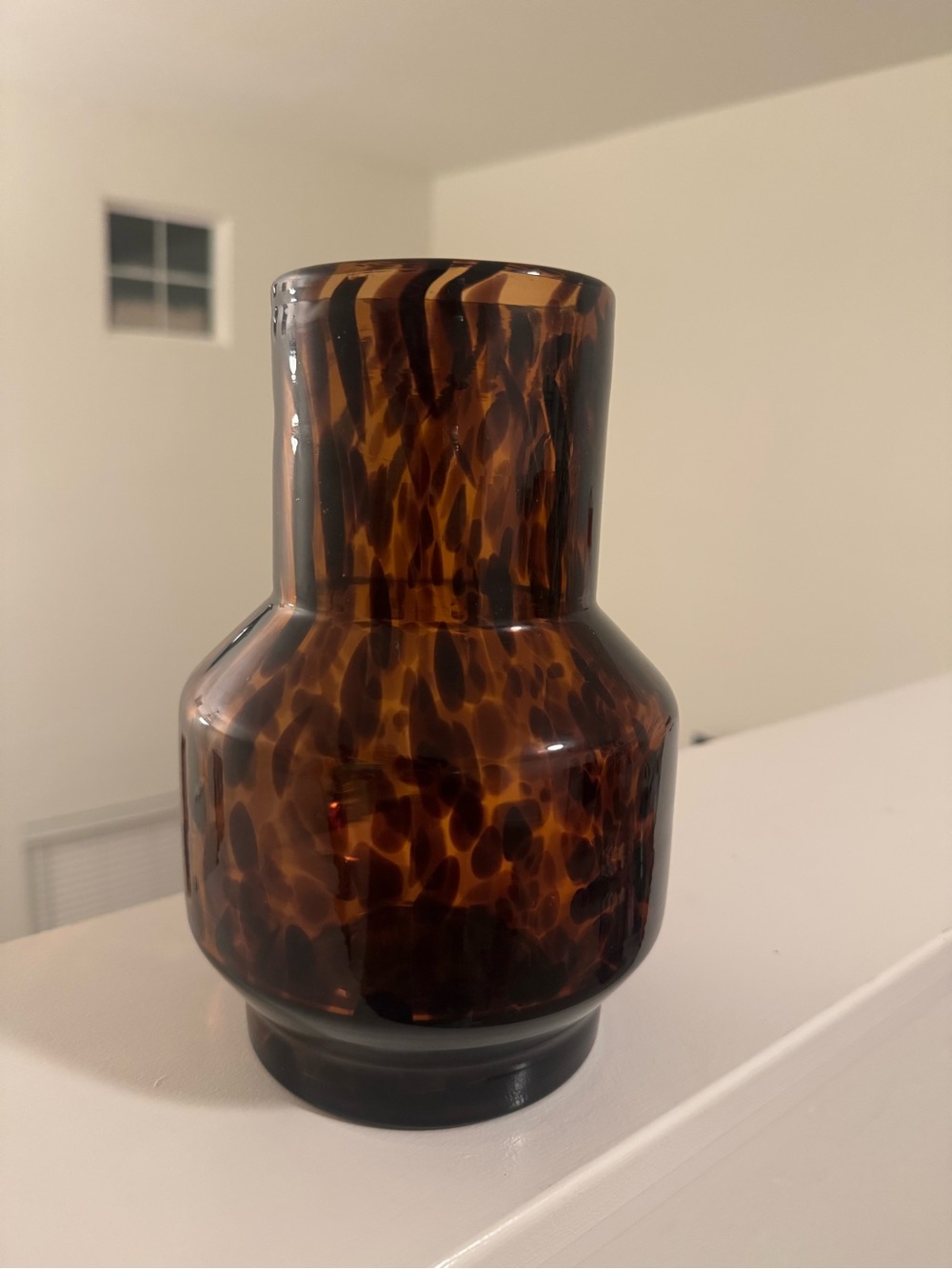 Tortoiseshell Glass Accent Vase - Brown